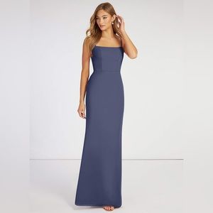 AZAZIE TAYLA
Sheath Square Neckline Chiffon Floor-Length Dress Stormy